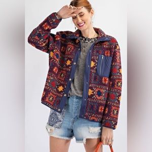 Aztec Teddy Fur Jacket